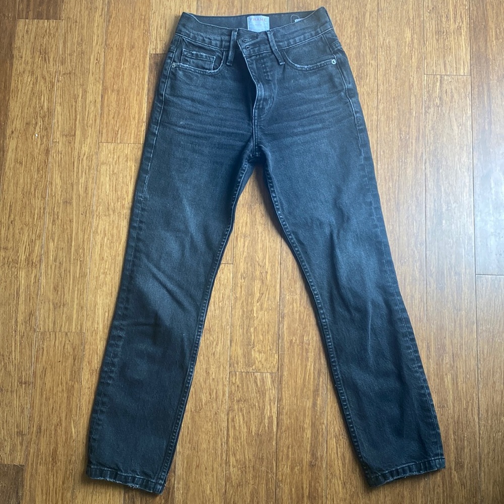 Le Sylvie slender straight black jeans